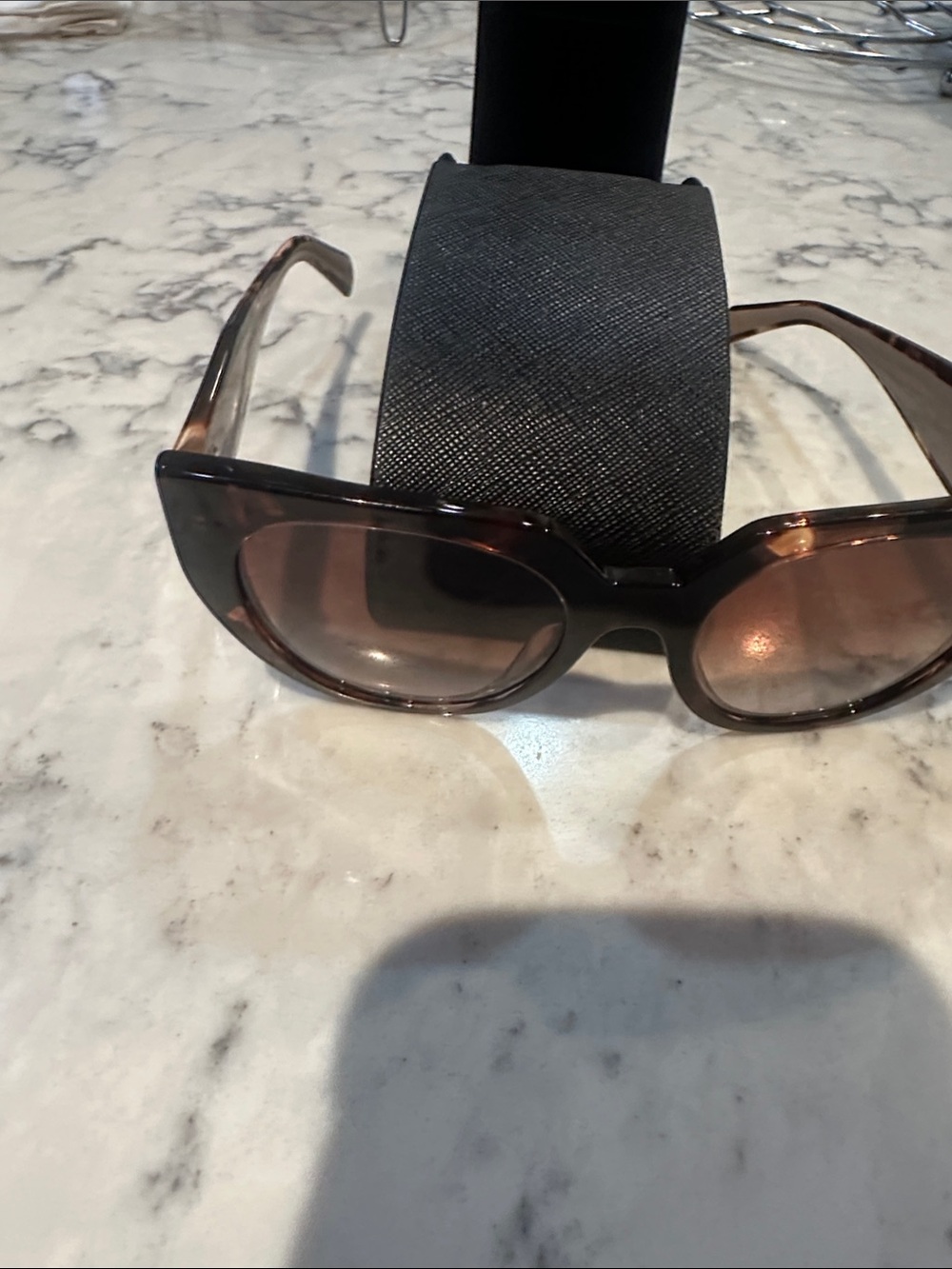 Prada Brown Cat-Eye Sunglasses with Gradient Lenses